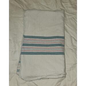 Medline Industries Hospital Baby Receiving Blanket White Blue Pink Stripes 31x27